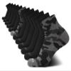AND1 Mens Quarter Socks - 12 Pack Moisture Wicking Breathable Cushioned Athletic Performance Ankle Socks for Men (6-12.5), Size 6-12.5, Black Camo