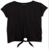 The Children's Place girls The Children's Place Tie Front Tops Shirt, Black, X-Small US view 1