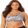 Swimsuits For All Women's Virtuoso One Shoulder Bikini Top - 12, Snow Leopard (Plus view 1