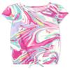 The Children's Place girls The Children's Place Print Cinch Front Top Shirt, Neon Berry Tie Dye, X-Small US view 1