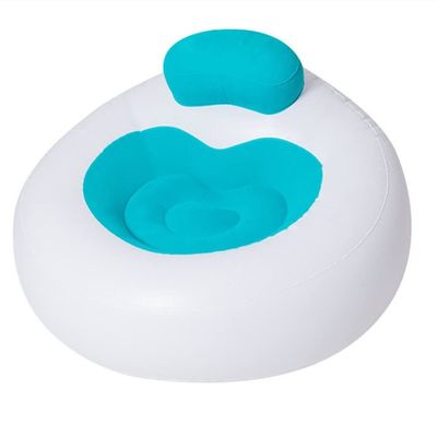 DDER Outdoor Camping Beach Camping Home Must-Have Adult Sequins Lazy Inflatable Sofa Stool with Foot Inflatable Pump (Blue)