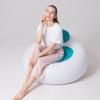 DDER Outdoor Camping Beach Camping Home Must-Have Adult Sequins Lazy Inflatable Sofa Stool with Foot Inflatable Pump (Blue) view 2