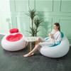 DDER Outdoor Camping Beach Camping Home Must-Have Adult Sequins Lazy Inflatable Sofa Stool with Foot Inflatable Pump (Blue) view 3