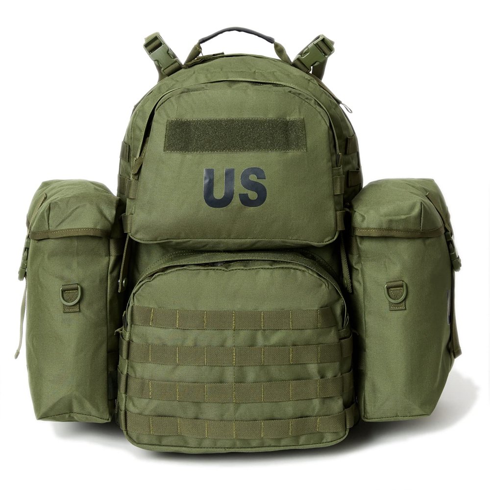 Akmax.cn MOLLE II Medium Tactical Backpack Authentic Military Rucksack with ABS External Frame, Detachable Side Pouches & Modular Design for Heavy Loads (50L, OD)