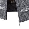 tuduoms Mens Casual Stand Collar Cardigan Velvet Lined Zip Up Cable Knitted Sweater Winter Warm Comfy Knit Sweaters Knitwear view 4