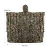 3D Leafy Poncho,Camouflage Poncho for Hunting Airsoft Wildlife Photography Bird Watching Leafy Camo Breathable Outdoor Woodland Forest Jungle Military Hunting Gear,for Men Women (Size : One-Size) view 4