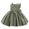 Flower Girl Dress for Wedding Kids Toddler Sleeveless Satin Bowknot Tulle Tutu Princess Dresses Bridesmaid Baptism Christening First Communion Pageant Birthday Party Prom Gown Green 9-10 Years view 1
