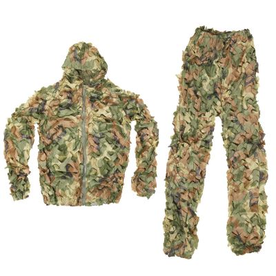 3d Leafy Camo Suit, Camouflage Suit Bush Costume Adult Prank Army Sniper Costume Paintball Suit Airsoft Youth Clothing Outdoor Camo Suit, Camouflage Accessories ( Color : Green 150-190cm/5'-6'2'' )