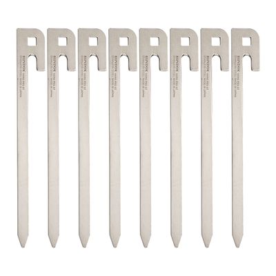 BUNDOK Hard Pegs ST 8 PCS BD-203 Lightweight Thin Stainless Steel Set of 8 Silver