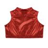 Aislor Kids Big Girls Shiny Metallic Crop Tank Tops Racer Back Dance Athletic Sports Bra Red B 14 Years view 4