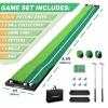 SENSECLUB Indoor Putting Green, Foldable Putting Mat Golf Game Set, Golf Gifts for Men - 1x8.5 Ft with 2 Putters view 2