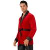 YOOJOO Men's Velvet Smoking Robe Jacket With Belt Funny Halloween Christmas Cosplay Costume Red 4X-Large view 3
