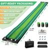 SENSECLUB Golf Putting Game Set, Indoor Foldable Putting Green Mat 12 Holes, Golf Gifts for Men - 1.5x11.5 Ft with Ball-Collect System view 2