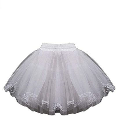 METEMEI 3 Layers Girls Slip Flower Girl Petticoat Crinoline Hoopless Skirt Underskirt for Kids KPT2 Girls' Slip (Medium, White)