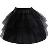 METEMEI Kids White Mini 3 Layers Wedding Flower Girl Petticoat/Underskirt/Crinoline Slips (Medium, Black) view 1