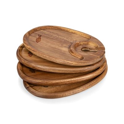 PICNIC TIME Buffalo Bills 4-Piece Wine Appetizer Plate Set