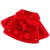 Ikevan Faux Fur Coat Shawl Cloak Toddler Baby Girls Winter Cute Soild Plush Thick Cape Windproof Coat Warm Cloak 0-3T (Red, 6-12 Months) view 1