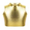 Aislor Kids Big Girls Shiny Metallic Crop Tank Tops Racer Back Dance Athletic Sports Bra Gold B 14 Years view 1