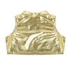 Aislor Kids Big Girls Shiny Metallic Crop Tank Tops Racer Back Dance Athletic Sports Bra Gold B 14 Years view 4