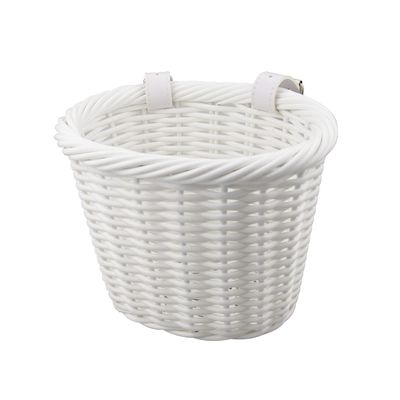MEGHNA Woven Mini Bike Basket for Kid Bike Handlebar Bike Basket for Women Girl for Scooter, White