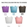 MEGHNA Woven Mini Bike Basket for Kid Bike Handlebar Bike Basket for Women Girl for Scooter, White view 3