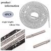 4 Pieces Rhinestone Glitter Rope 55'' Shoelaces Crystal Shoe Laces Bling Bling Drawstring Cords Replacement Shiny Round Shoe Laces Sneakers Canvas Athletic Girls' Cheerleading Shoes view 2