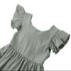 Dutebare Toddler Baby Girls Dress Cotton Linen Ruffle Sleeveless Halter Kids Casual Beach Dresses Grey Green 130 view 4