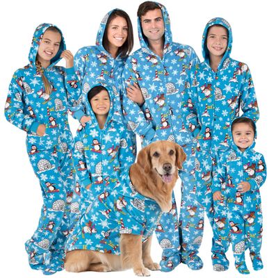 Footed Pajamas - Family Matching Polar Hoodie One Pieces for Boys, Girls, Men, Women and Pets - Infant - Small (Fits 0-3mos.)