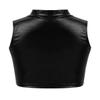 Aislor Kids Big Girls Shiny Metallic Crop Tank Tops Racer Back Dance Athletic Sports Bra Black B 12 Years view 2