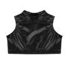 Aislor Kids Big Girls Shiny Metallic Crop Tank Tops Racer Back Dance Athletic Sports Bra Black B 12 Years view 4