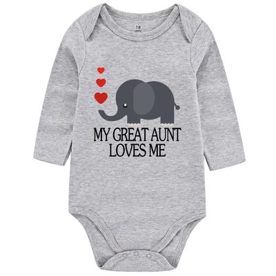 shlrzy My Great Aunt Loves Me Baby Boy Clothes Unisex Funny Baby Girl Bodysuits 0-3 months graylong
