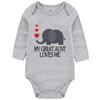 shlrzy My Great Aunt Loves Me Baby Boy Clothes Unisex Funny Baby Girl Bodysuits 0-3 months graylong view 1