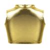 Aislor Kids Big Girls Shiny Metallic Crop Tank Tops Racer Back Dance Athletic Sports Bra Gold B 12 Years view 2