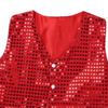 Yihuimin Unisex Boys Girls Sequins Waistcoat Dance Vest for Hiphop/Jazz/Street Dance Show Jacket Shirts Red 7-8 Years view 4