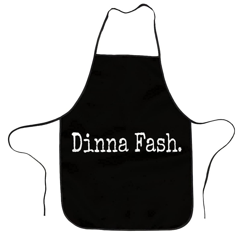 surwae Outlander Dinna Fash Adjustable Bib Kitchen Chef Apron for Women and Men, Black, 20.5 x 28.3 Inch