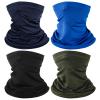 AZORINA 4 Pack Neck Gaiter Face Mask Scarf Masks Bandanas Breathable Outdoor Headwear Balaclavas Cover for Men Women (Black&Blue&Navy&Army Green) view 1