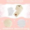 Syhood 4 Pcs Winter Kids Beanie Hat Scarf Gloves Socks Knit Set, White view 4