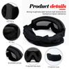SPOSUNE Airsoft Goggles Anti Fog Army Tactical Goggles with 3 Interchangeable Lens UV400 Protection Over Glasses Airsoft Eye Protection Desert Goggles view 3