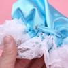 easyforever Men's Floral Lace Trim Drawstring Bulge Pouch Panties Sissy Frilly Satin C-String Briefs Underwear Blue One Size view 3