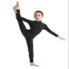 Manyakai Kids Boys Girls Spandex Turtleneck Long Sleeve Unitard Jumpsuit Full Length Gymnastic Leotard Black 4-5 Years view 2