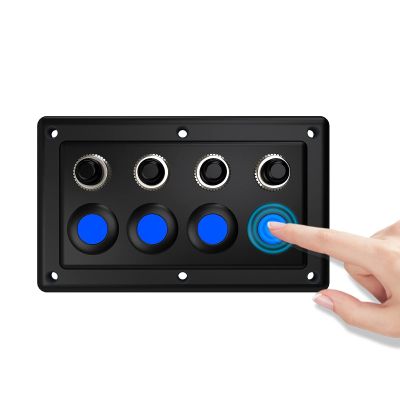 NBLD Switch Panel Universal Single Touch Panel Modified to Control 4- Position Illuminated Switch 12-24V ForCar and Yacht Cab Easy to Install (Color : Black, Size : 15X9X10.2CM) (Black 15X9X10.2CM)