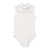 Manyakai Kids Girls Sleeveless Turtleneck Gymnastic Leotard Ballet Dance Biketard Athletic Tank Tops Ivory 9-10 Years view 3