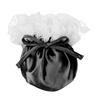 easyforever Men's Floral Lace Trim Drawstring Bulge Pouch Panties Sissy Frilly Satin C-String Briefs Underwear Black One Size view 2