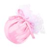 easyforever Men's Floral Lace Trim Drawstring Bulge Pouch Panties Sissy Frilly Satin C-String Briefs Underwear Pink One Size view 1