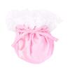 easyforever Men's Floral Lace Trim Drawstring Bulge Pouch Panties Sissy Frilly Satin C-String Briefs Underwear Pink One Size view 2