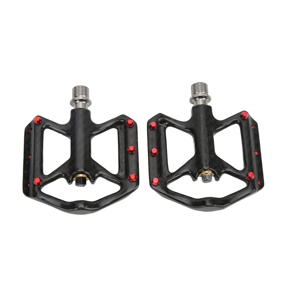 Bike Pedals, 1 Pair Carbon Fiber Pedals with Three Bearings Axle for MTB Road Bikes