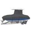16-24FT Heavy Duty Waterproof Boat Cover Oxford Fabric Durable and Tear Proof Cover Fits for Yacht Cover T-TOP Center Console Boats,Black,S(Length16 view 1