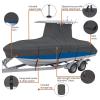 16-24FT Heavy Duty Waterproof Boat Cover Oxford Fabric Durable and Tear Proof Cover Fits for Yacht Cover T-TOP Center Console Boats,Black,S(Length16 view 3