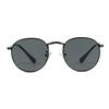Kids Small Round Polarized Sunglasses for Baby Girls Boys Age 4-10 Classic Metal Frame 100% UV Protection (Black/Grey) view 1