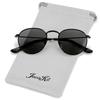 Kids Small Round Polarized Sunglasses for Baby Girls Boys Age 4-10 Classic Metal Frame 100% UV Protection (Black/Grey) view 2